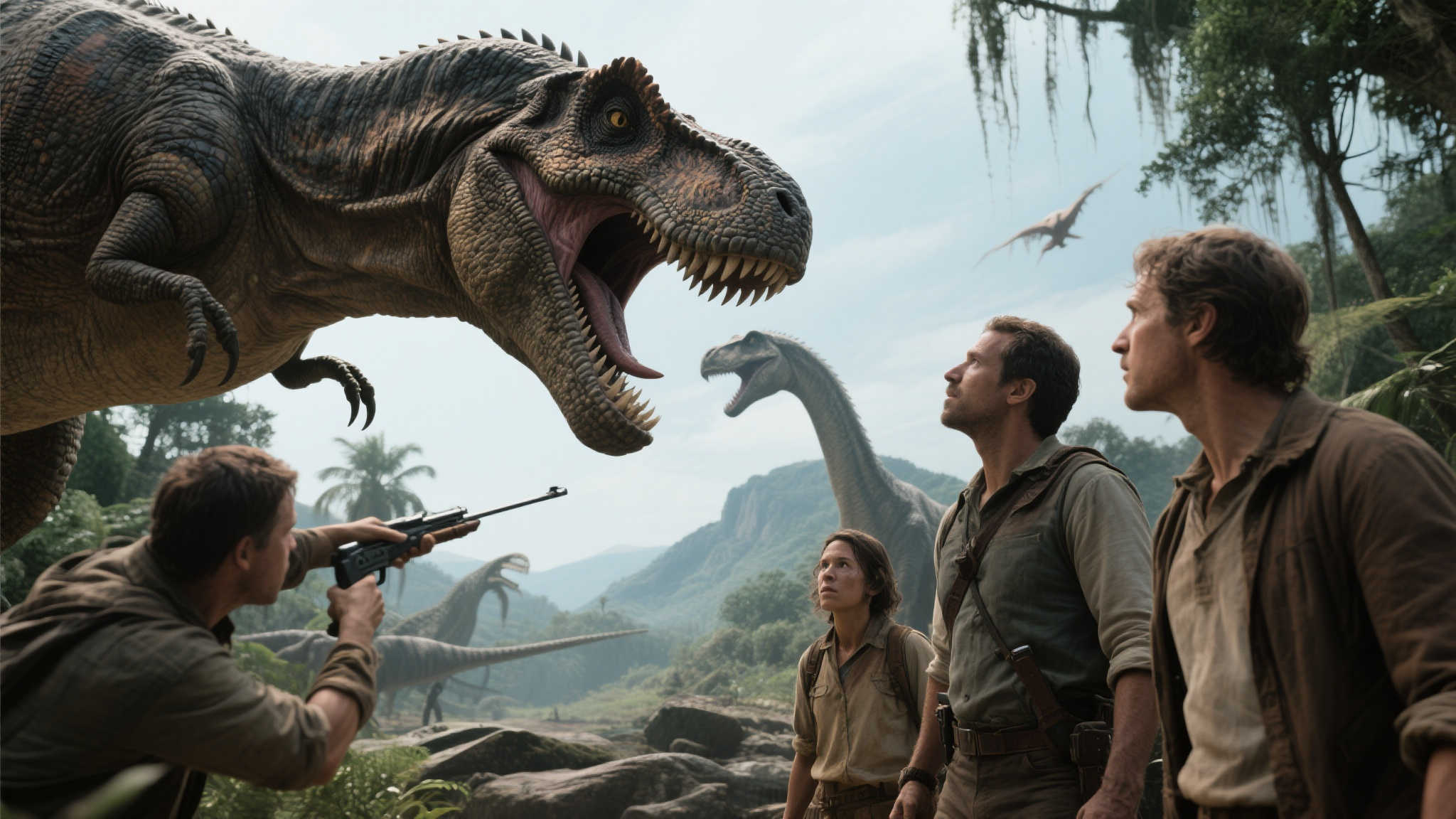 此外，剧照还暗示了新的剧情方向。人类与恐